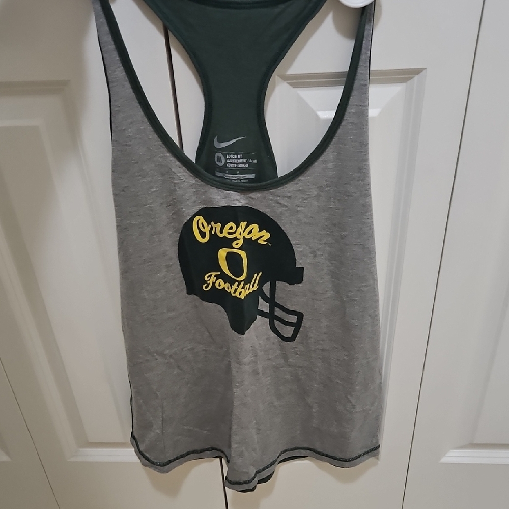 Nike Gray and Green Backless Tank Top